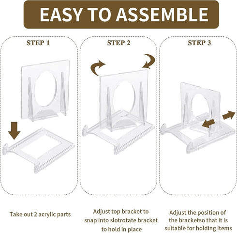 Acrylic Plate Stands,Adjustable Acrylic Plate Stand Picture Frame Display Holder Decorative Plate Display Stand Clear Easel Stand for Display Acry...