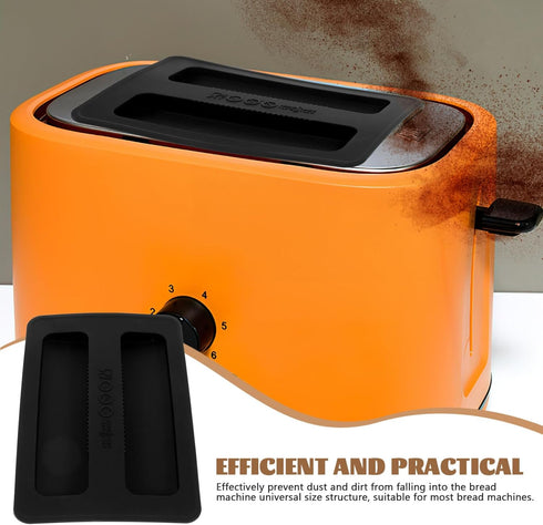 Silicone Toaster Dust Cover 2 Slice Toaster Lid Electric Bread Maker Upper Cover Toaster Machine Top Cover for Bread Machine Part Accessories ?Bla...