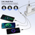 Multi Charging Cable, Multi 3 in 1 iPhone Charging Cable, Lightning/Type-C/Micro USB Universal Port Adapter,1.8M/6FT Long Nylon Braided Phone Char...