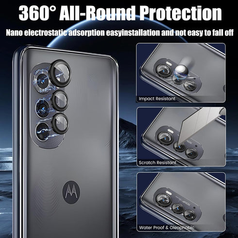 TQLGY 3 Pack Screen Protector for Motorola Edge 2022 with 3 Pack Camera Lens Protector, Ultra HD Tempered Glass, 9H Hardness, Anti-Scratch, Bubble...