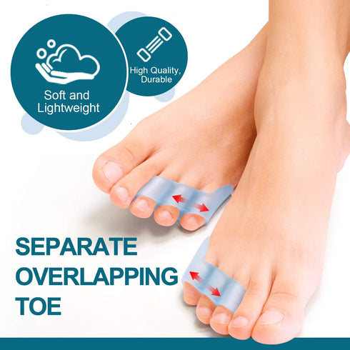 Povihome 10 Pack Pinky Toe Separator and Protectors for Overlapping Toe, Curled Pinky Toes - Spacers for Morton's Neuroma Pain Relief...