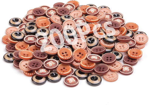 Sewing Buttons - Craft Buttons, 4 Hole of 200 Pcs Versatile Resin Buttons for Sewing, DIY Projects and Holiday Decoration (Light)...