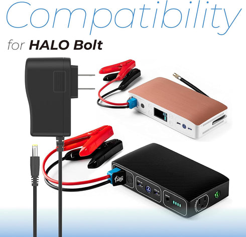 ANTOBLE Charger Compatible with Halo Bolt 58830 Power Cord 44400 57720 1201 ACDC Air Compact Wireless Car Power Supply Jump Starter Cable Charger ...