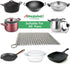 AMAGABELI GARDEN & HOME 8” x 8” 316 Stainless Steel Cast Iron Cleaner Chainmail Scrubber for Cast Iron Pan Skillet Cleaner for Dishes Glass Pre-Se...