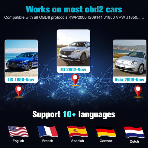 OBD2 Scanner Ease Setup Plug-Play: Clear Reset Engine Error Code Professional Code Reader Diagnostic Scan Tools with Freeze Frame/I/M Readiness fo...