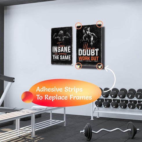 Inspirational Gym & Workout Posters - 11x17" (4) Throwback Traits...