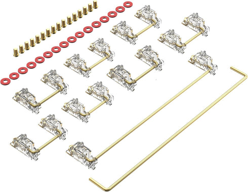 Stabilizer V2, Screw in Stabilizers with 2u 6.25u 7u Wires, PCB Mount Keyboard Stabilizers for Mechanical Keyboards (V2 Clear 100% Kit)...