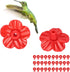 Bird Feeder Replacement Flowers, Unique Shape Multicolor Plastic Material Hummingbird Feeder Flowers for Home red...