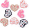 Beadthoven 8pcs Heart Silicone Focal Beads for Pens 4 Colors Heart Shaped Rubber Beads Flower Printed Loose Beads Spacers for Jewelry Making Keych...