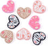 Beadthoven 8pcs Heart Silicone Focal Beads for Pens 4 Colors Heart Shaped Rubber Beads Flower Printed Loose Beads Spacers for Jewelry Making Keych...