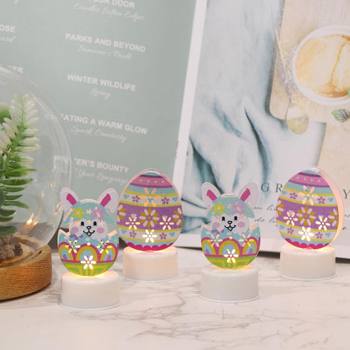 DRomance Easter Flameless Votive Candles with Timer Battery Operated LED Flickering Tea Lights Candles Long Lasting 300 Hours 3 Colorful Bunny and...