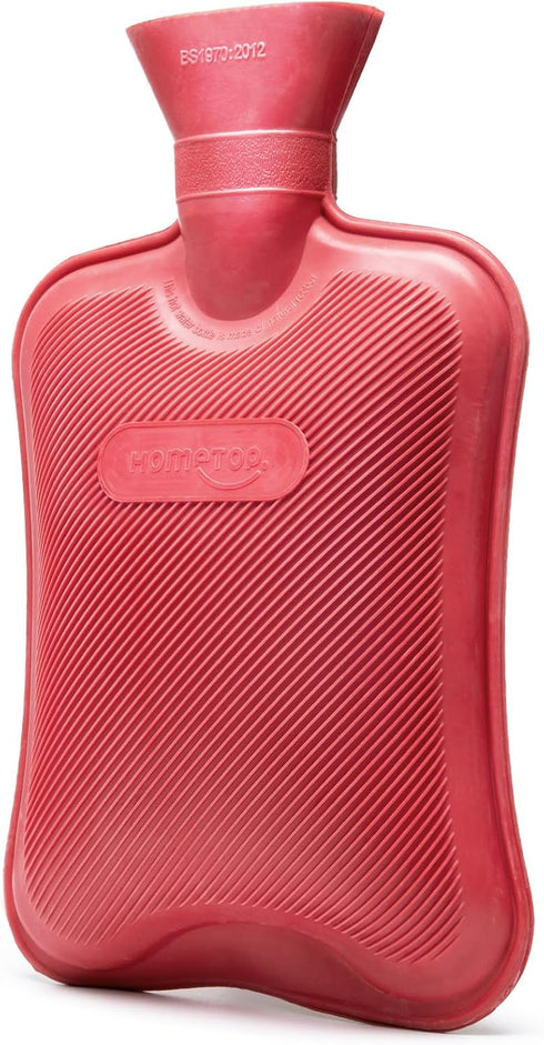 HomeTop Premium Classic Rubber Hot Water Bottle (Red)...