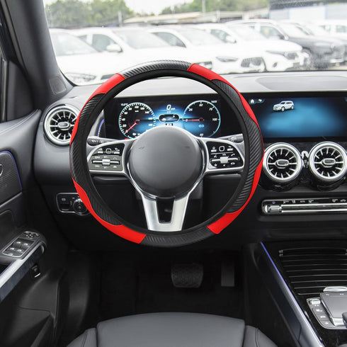 Car Steering Wheel Cover, 15 Inch Carbon Steering Wheel Cover, Breathable Anti-Slip Steering Wheels Accessories for Men Women, Car Interior Access...