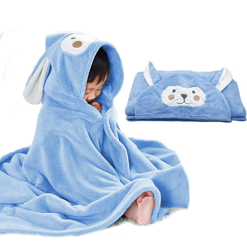 ROMASA Baby Bath Towel Hooded Ultra Soft Towel Highly Absorbent Bathrobe Blanket Toddlers Shower Gifts for Boys Girls-27.5" x 55" (Blue)...