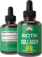 Liquid Collagen for Women and Men with Biotin. Advanced 2-in-1 Oral Drops for Hair Growth, Skin, and Nails. 10,000 mcg Bovine Collagen Peptides + ...
