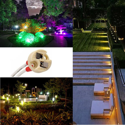 OMTO MR16 GU5.3 GY6.35 Lamp Socket, Common to Miniature Bi-Pin Base G4 G6.35 GX5.3 GZ4 MR11, LED Halogen Incandescent Led Socket Ceramic Body Lamp...