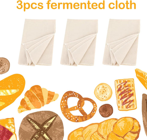 3Pcs Linen Cloth for Bread Baking 14x18 Inches Tea Towels for Baking Sourdough Bread Proofing Towel Pastry Cloth for Dough, Baguettes, Loaves, Pas...