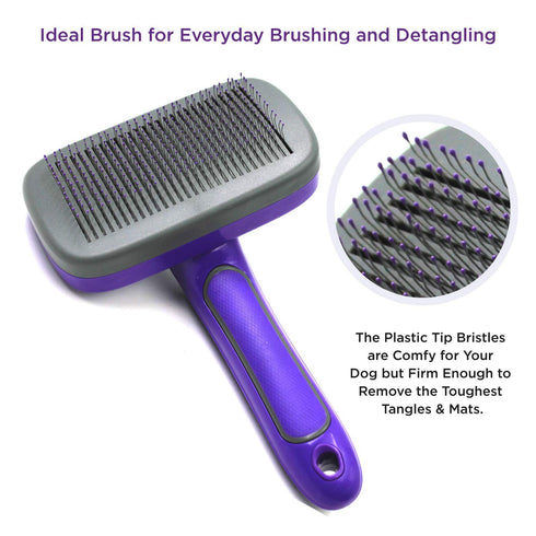 Hertzko Self Cleaning Slicker Brush for Pets, Dog & Cat Brush, Dog Brush for Shedding, Cat & Dog Grooming, Grooming Brushes for Long Short Haired ...