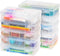 IRIS USA Pencil Case Plastic Pouch Box Storage Organizer for Beads, Pens, and Art Supplies, 10-Pack, Stackable Container with Snap Lid for Jewelry...
