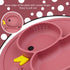 Baby Divided Plate Placemat Silicone- Portable Non Slip Child Feeding Suction Plate for Children Babies and Kids BPA Free Baby Dinner Plate Microw...
