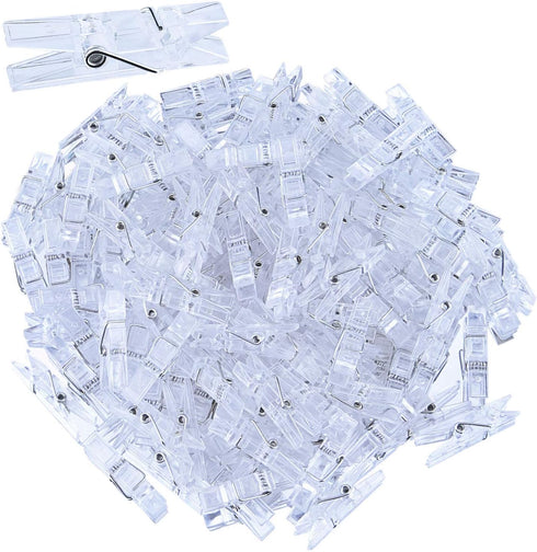 120 Pieces Mini Transparent Plastic Clip Hanging Photo Clips (Clear)...
