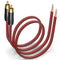 2Pack 3FT RCA to Bare Wire Speaker Cable Speaker Bare Wire Cables to RCA Plugs Adapter Repair Speaker Cord, Heavy 14 Gauge Speaker Wire to RCA Con...