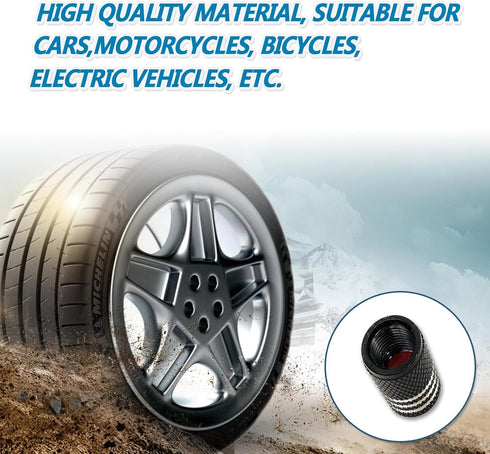 12PCS Aluminum Alloy Rubber Sealed Tire Cap, American Flag Tires Caps, Leak-Proof Air Protection Light-Weight Compatible with Cars, SUVs Motorcycl...