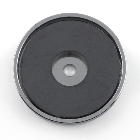 Master Magnetics Ceramic Round Base Magnet - 1.21" Diameter, 0.180" Thick, 0.133" Center Hole, 11 lb. Pull, Nickle Plated, Pack of 12, RB20CCERX12...
