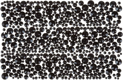 4200 Pieces Flat Back Rhinestones for Craft, Round Crystal Gems Stickers for Clothes, 1.5 mm - 4.8 mm, 6 Sizes (Black)...