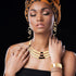 JOERICA Bib Choker Necklace Set for Women Wide Cuff Bangle Bracelets Long Statement Dangle Earrings African Costume Jewelry Set...