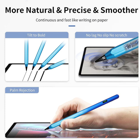 Stylus Pencil for iPad Pro 2024 13/12.9/11 inch M4, with Battery Level Display Palm Rejection for iPad Air 11/13 M2 6th/5th/4th/3rd, iPad 10th/9th...