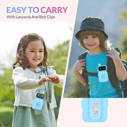 Mafiti Rechargeable Walkie Talkies for Kids 2 Pack Mini Robot Walkie Talkie Long Range 1 KMs 2 Way Radio Toddler Toys for 3-12 Year Old Boys Girls...