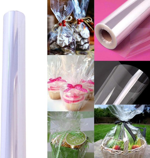 AnapoliZ Clear Cellophane Wrap Roll | 100’ Ft. Long X 16” In. Wide | 2.3 Mil Thick Crystal Clear | Gifts, Baskets, Arts & Crafts, Treats, Wrapping...