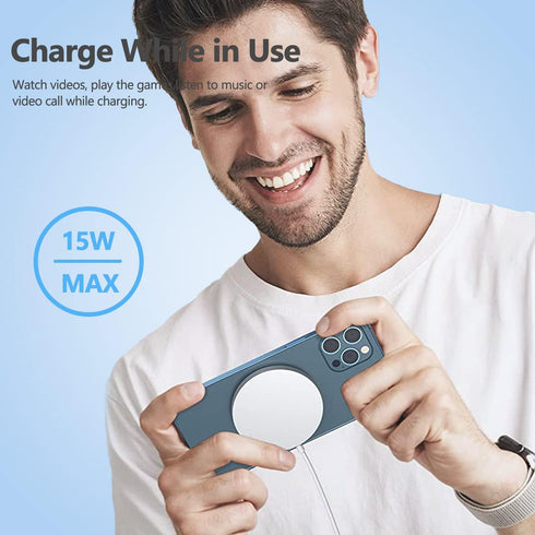 Magnetic Wireless Charger, 15W Max Fast Charging Pad Compatible with MagSafe Charger for iPhone 14/14 Pro/14 Plus/14 Pro Max, iPhone 13/13 Pro/13 ...