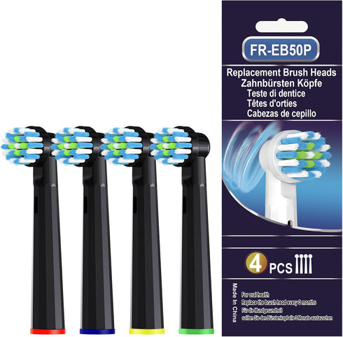 8 Pack Replacement Toothbrush Heads Compatible with Oral b Electric Toothbrush (4 Black)...