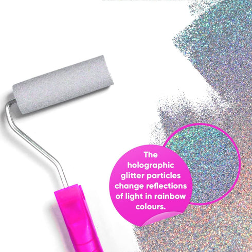 LEVAKA Glitter Paint Additive for Walls - Holographic Silver Paint Glitter for Painting Walls - Add to Interior or Exterior Paint for a Gorgeous S...