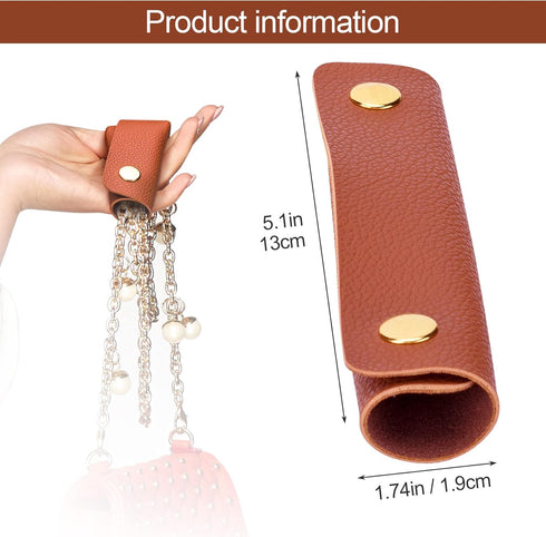OIIKI 4PCS Handbag Handle Leather Wrap Covers, Purse Wallet Handle Protectors, Craft Strap Making Supplies, Gray and Brown...