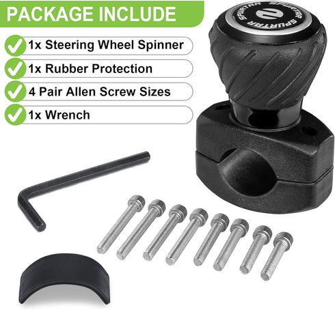 Spurtar Steering Wheel Knob, Universal Car Suicide Knob Power Handle Spinner Fit for Steering Wheel, Cars, Semi Truck, Forklifts, Tractors, Boat, ...