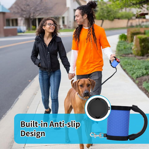 Retractable Dog Leash with Cup, Funny Light Weight Comfortable Walking Leash for Small and Medium Drinking Dog Birthday Party Supplies (Orange)...