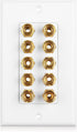 Cable Matters Speaker Wire Wall Plate (Speaker Wall Plate, Banana Plug Wall Plate) for 5 Speakers in White...