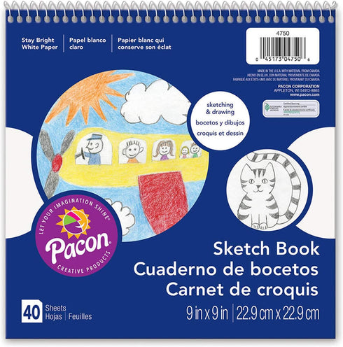 Pacon Corporation Pac4750 White Drawing Ppr Spiral 9X9...