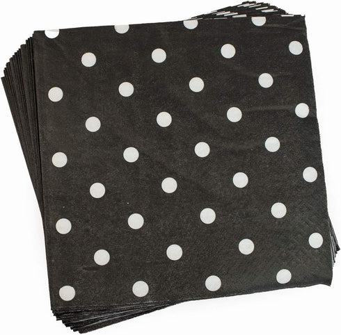 Disposable 2-ply Party Napkins, Striped Chevron Polka Dot paper beverage napkins for Birthday, Christmas or Anniversary Celebration, Cocktail Beve...