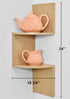 Greenco 2-Tier Corner Shelves, Natural Finish | Floating Wall-Mounted Home Decor Set | Wall Shelf | Living Room, Bedroom, Bathroom, Office, House,...