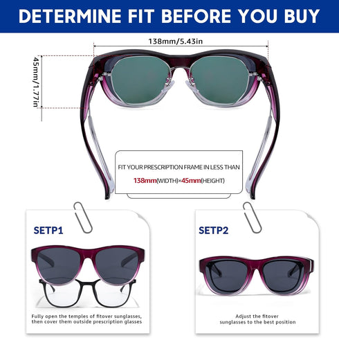 Fit Over Glasses Sunglasses for Women Trendy Polarized UV Protection Sun Glasses for Driving...