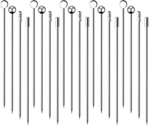 Cocktail Picks Stick, 20Pcs Stainless Steel Martini Picks, Reusable Metal Cocktail Skewers Olives Appetizers Bloody Mary Brandied...
