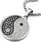 COOLSTEELANDBEYOND Mens Women Stainless Steel Black White Cubic Zirconia Yin Yang Pendant Necklace, 30 inch Wheat Chain...