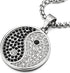 COOLSTEELANDBEYOND Mens Women Stainless Steel Black White Cubic Zirconia Yin Yang Pendant Necklace, 30 inch Wheat Chain...