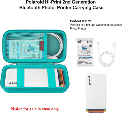 Carrying Case for Polaroid Hi-Print + Paper Bundle- 2nd Generation Bluetooth Connected 2x3 Pocket Photo Dye-Sub Printer, Photo Printer Travel Stor...