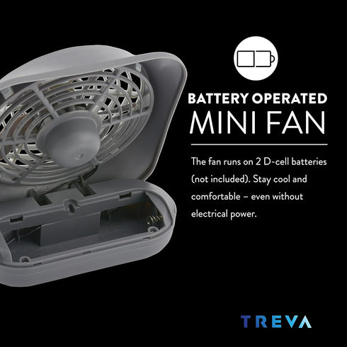 O2COOL Treva 5 Inch Battery Powered Fan Portable Desk Fan 2 Cooling Speeds with Compact Folding & Tilt Design Small Fan Cubicle Accessories Mini F...