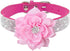 Cute Dog Collar with Bling Rhinestone, Fancy Crystal Diamond Glitter Pretty Jewel Soft Cat Collars for Small Medium Large Breed Dogs Girl Female P...
